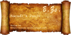 Bacsák Zsolt névjegykártya