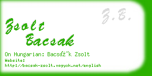 zsolt bacsak business card